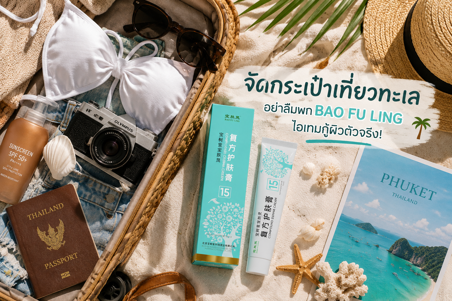 จัดกระเป๋าเที่ยวทะเลไทย (ภูเก็ต/กระบี่) พก "ครีมบัวหิมะ" ติดตัวไว้ แก้ผิวไหม้แดดและแมงกะพรุน