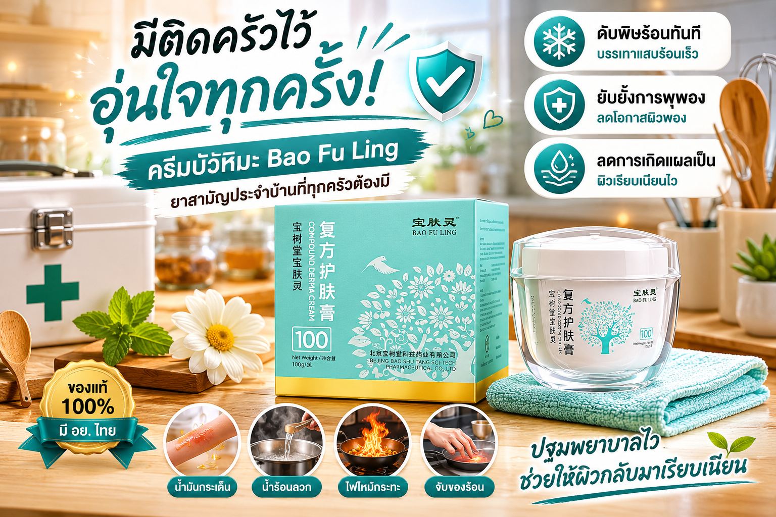 อุบัติเหตุในครัวเรือน! น้ำร้อนลวก ไฟไหม้กระทะ ปฐมพยาบาลอย่างไรไม่ให้เป็นแผลเป็น